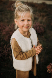 Alwero Mouwloos vestje voor kids "Luxi 100% wol" Naturel - 92-98