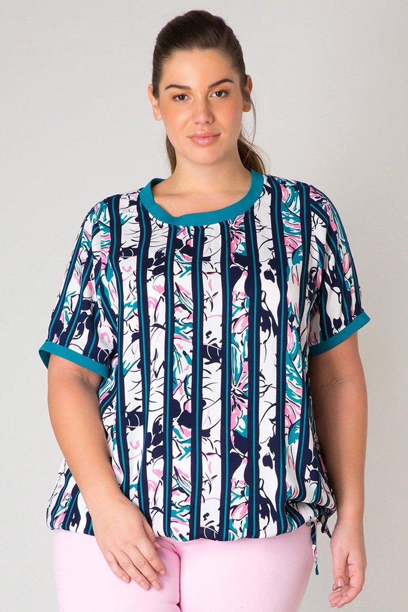 Shirt Yesta Juno streep bloem 78cm
