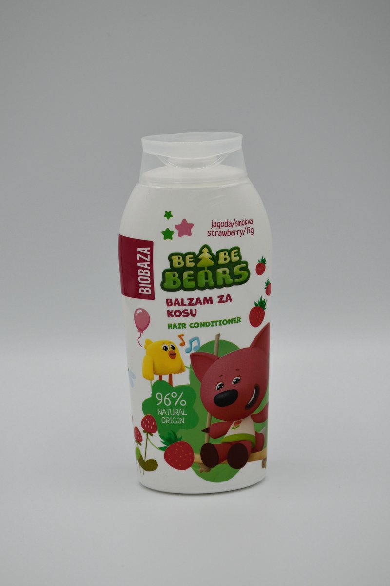 BIOBAZA BeBe BEARS HAARBALSEM AARDBEI & VIJG 250 ml