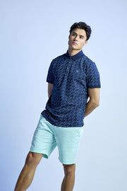 Polo Stretch All Over Printed Q01370400 037 Navy