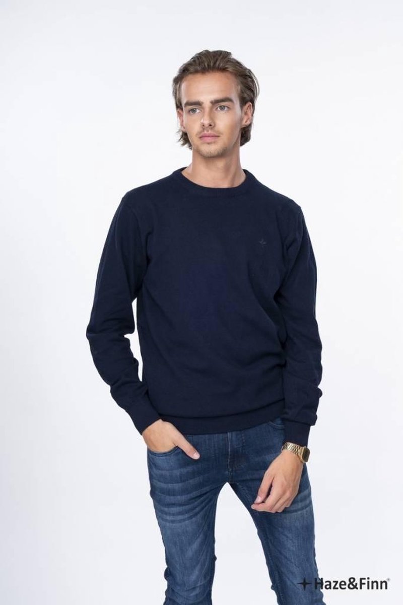 Haze&Finn Trui Knit Crewneck Dark Navy (ME-0202)
