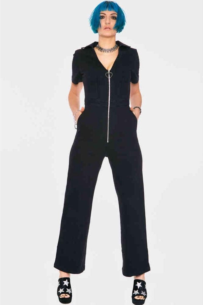 Jawbreaker Jumpsuit -M- No Heart Denim Zwart