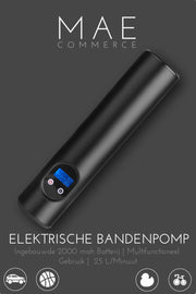 MAE® - Draagbare Lucht Compressor met LED – Elektrische Pomp voor Fiets & Auto - Banden Luchtpomp – Luchtcompressor voor Bal - Fietspomp - USB Oplaadbaar
