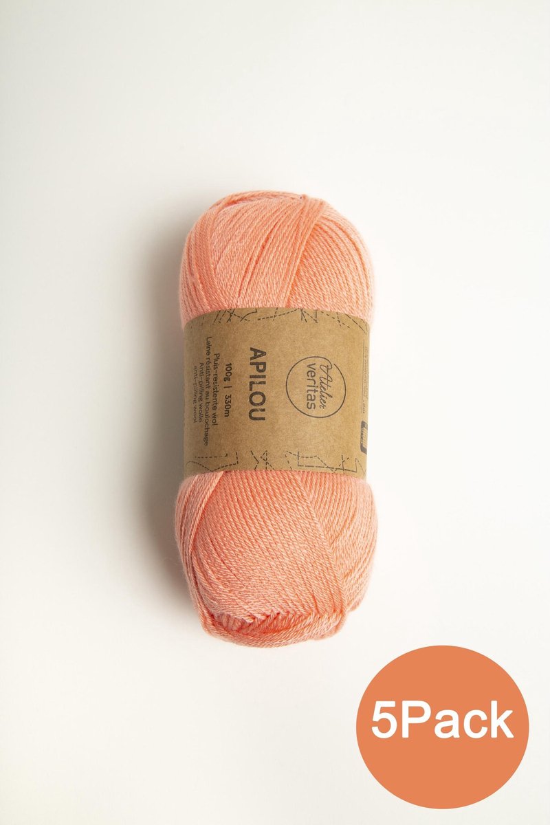 Veritas Breiwol Apilou 5Pack - 100% Acryl Zalm