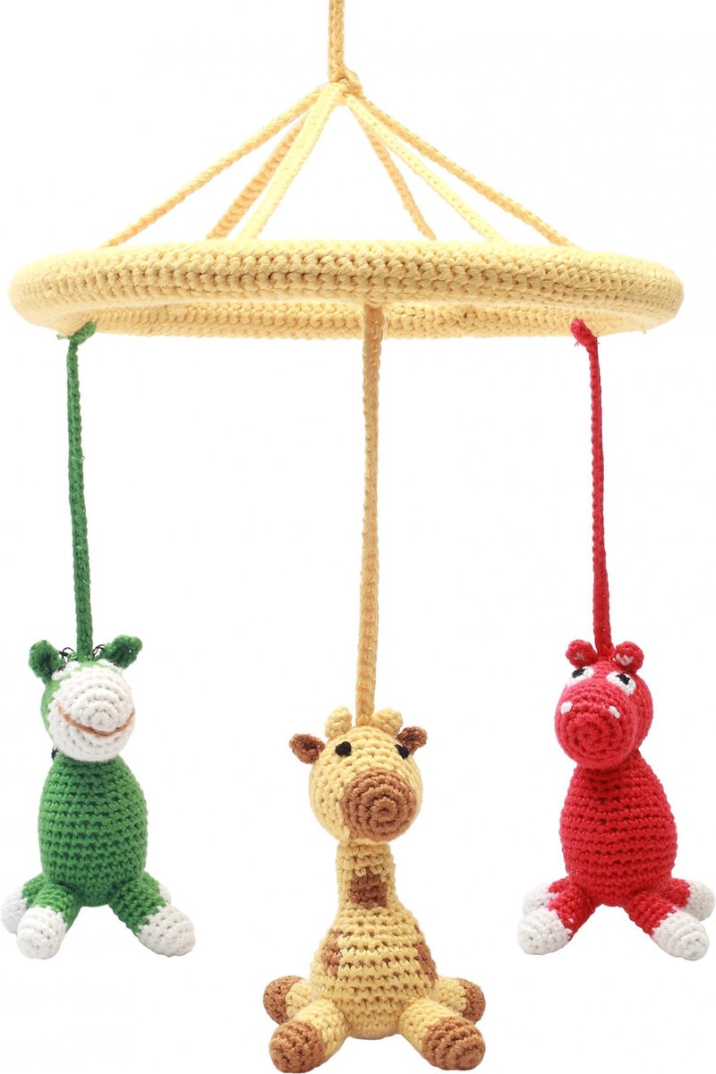Naturezoo Mobiel Ezel/giraffe/nijlpaard Gehaakt Junior 24 Cm