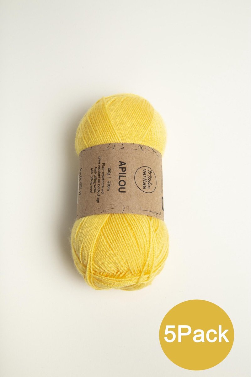 Veritas Breiwol Apilou 5Pack - 100% Acryl Geel