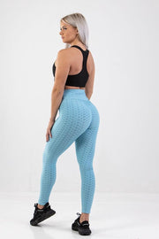 Honey Sportleggings Dames - High Waist - Blauw Maat L