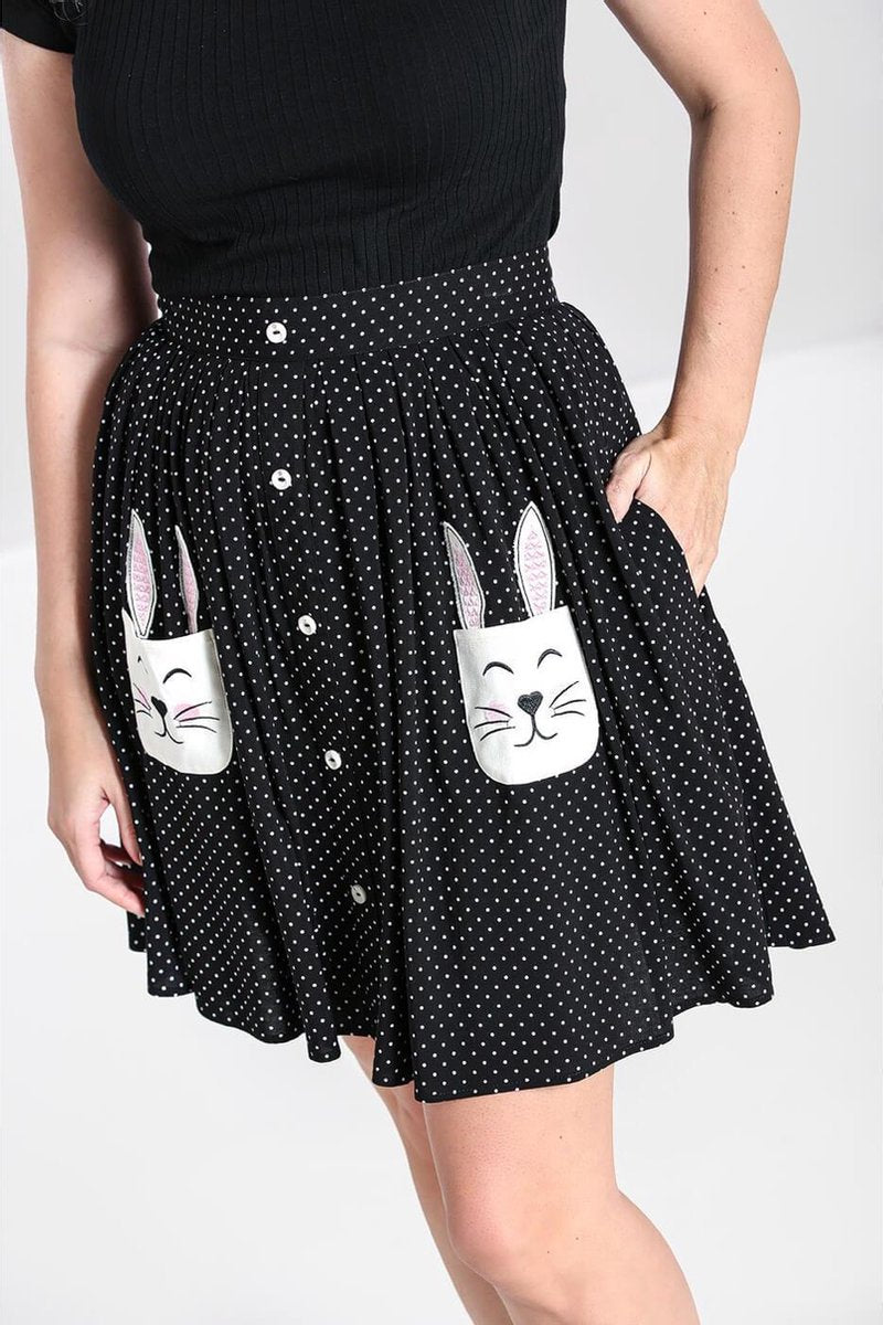 Hell Bunny Miffy Polkadot 40's Rokje Zwart