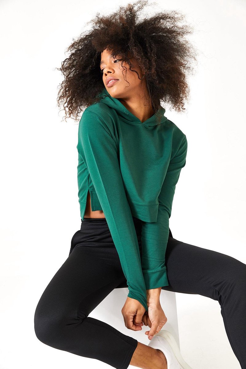 cúpla Women's Activewear Crop Hoodie Sportswear Streetwear Oversize Long Sleeve Sport top Unbrushed inside