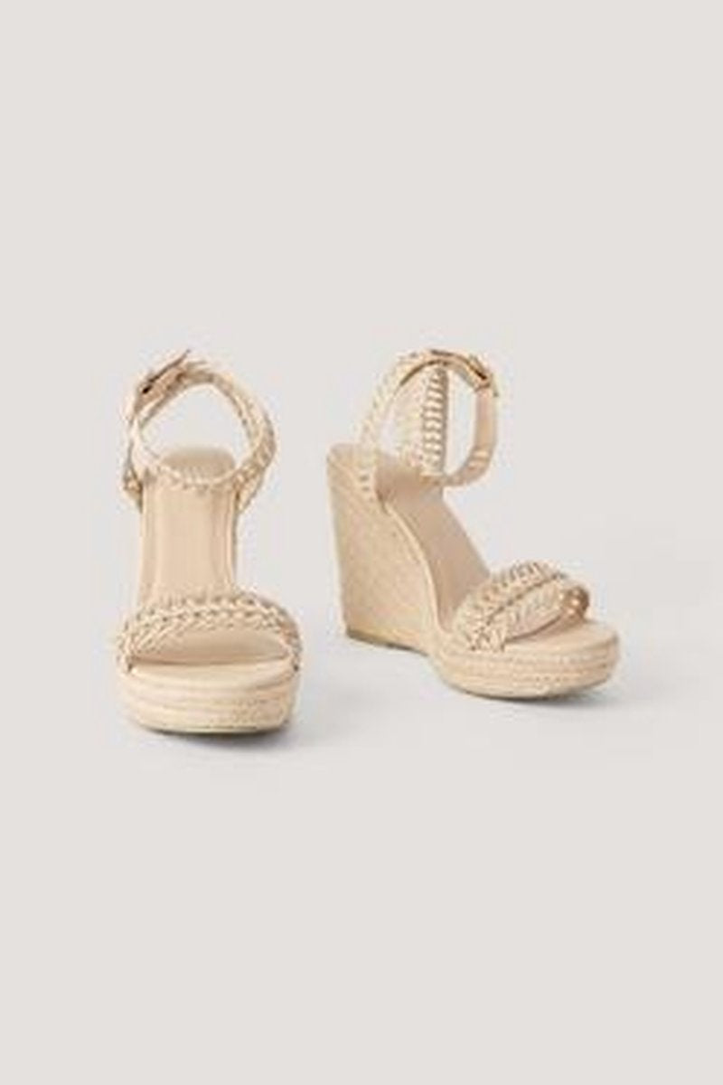 NA-KD Jute Sole Braided Vrouwen Sandalen - Natural - Maat 40
