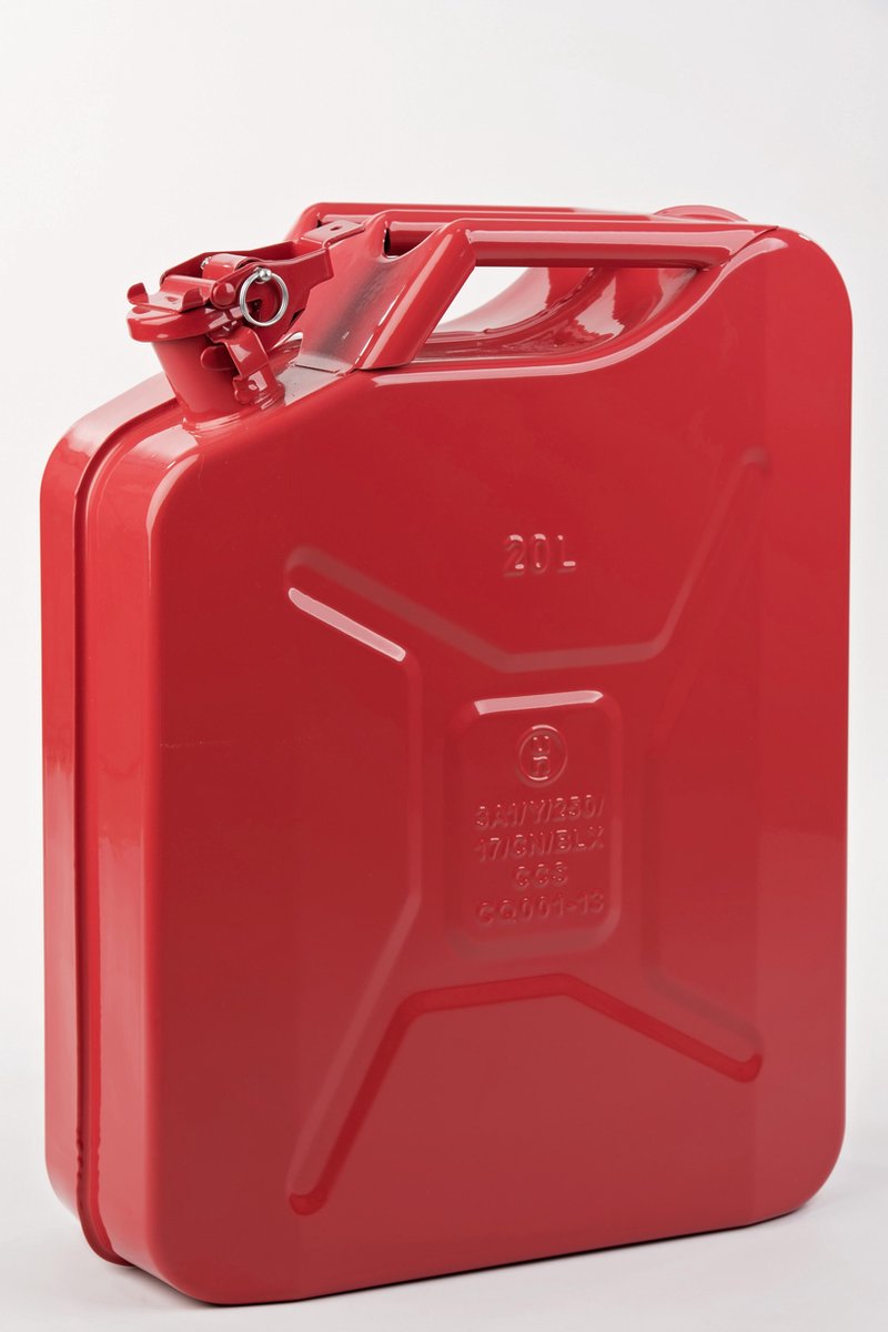 Minalco benzine jerrycan - 20 Ltr metaal - UN goedgekeurd - rood
