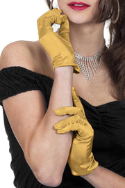 Gala handschoenen satijn 20cm goud
