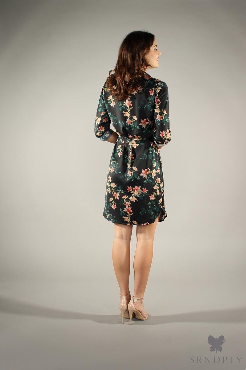 SRNDPTY Tuniek Macey Floral zwart M