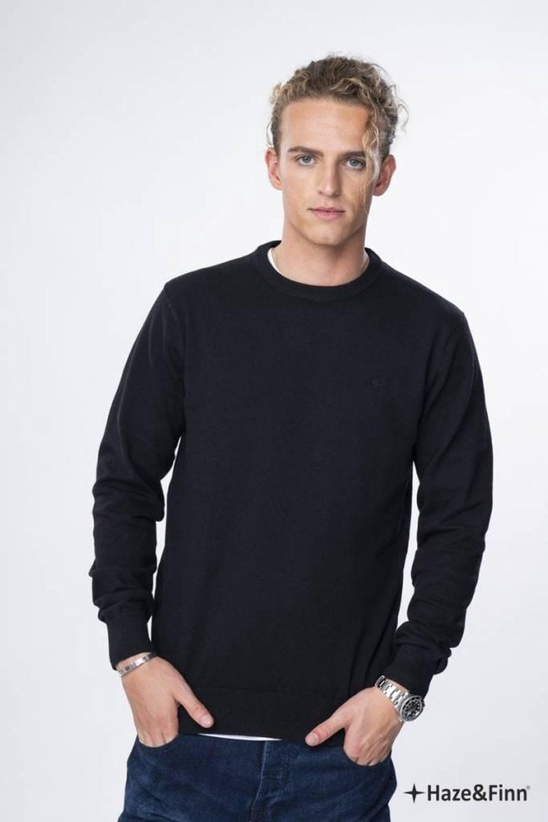 Haze&Finn Trui Knit Crewneck Zwart (ME-0202)