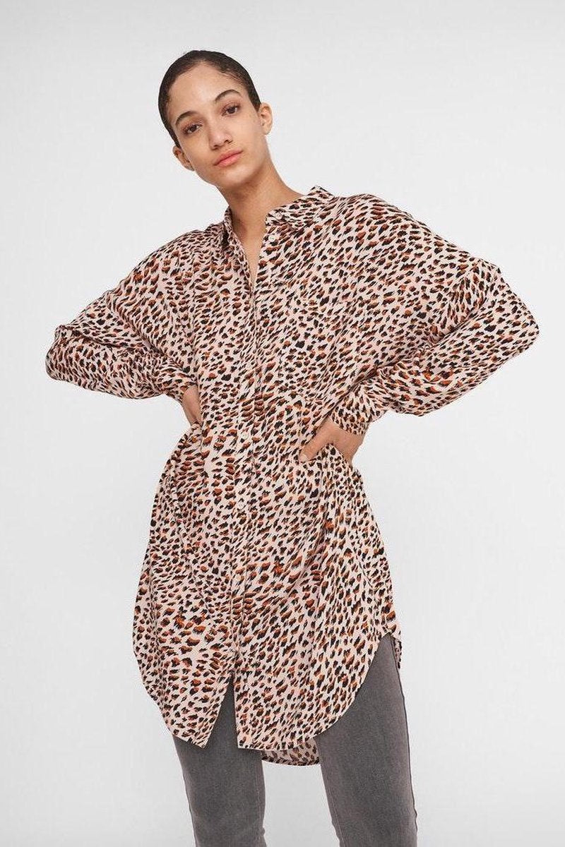 Nmfiona L/s Oversize Shirt Sp 27016083 Sugar Almond/hybrid Aop
