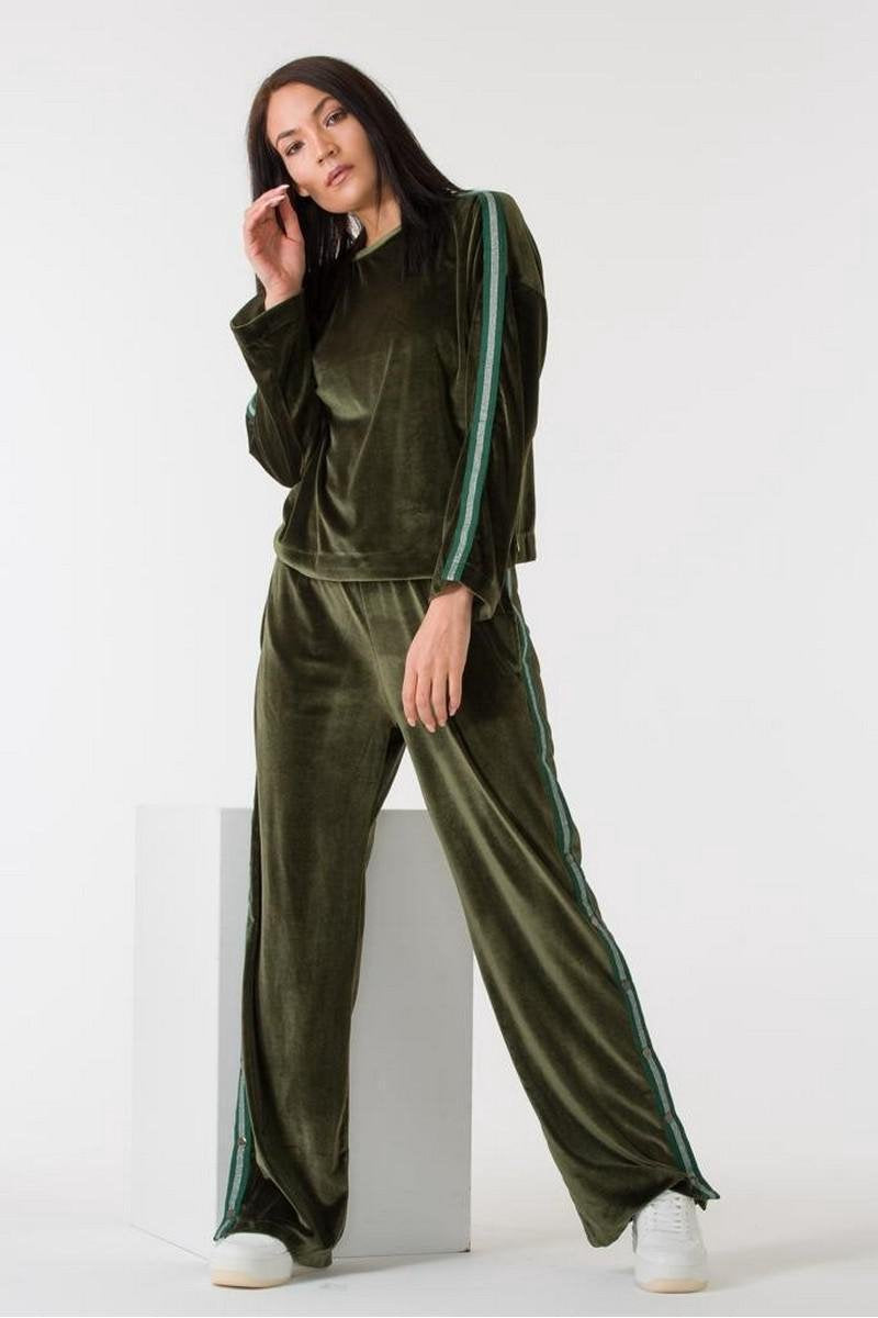La Pèra Velours Vrijetijdspak/Huispak Sonesta Vrouwen Pak Velours groen Dames - Maat XS