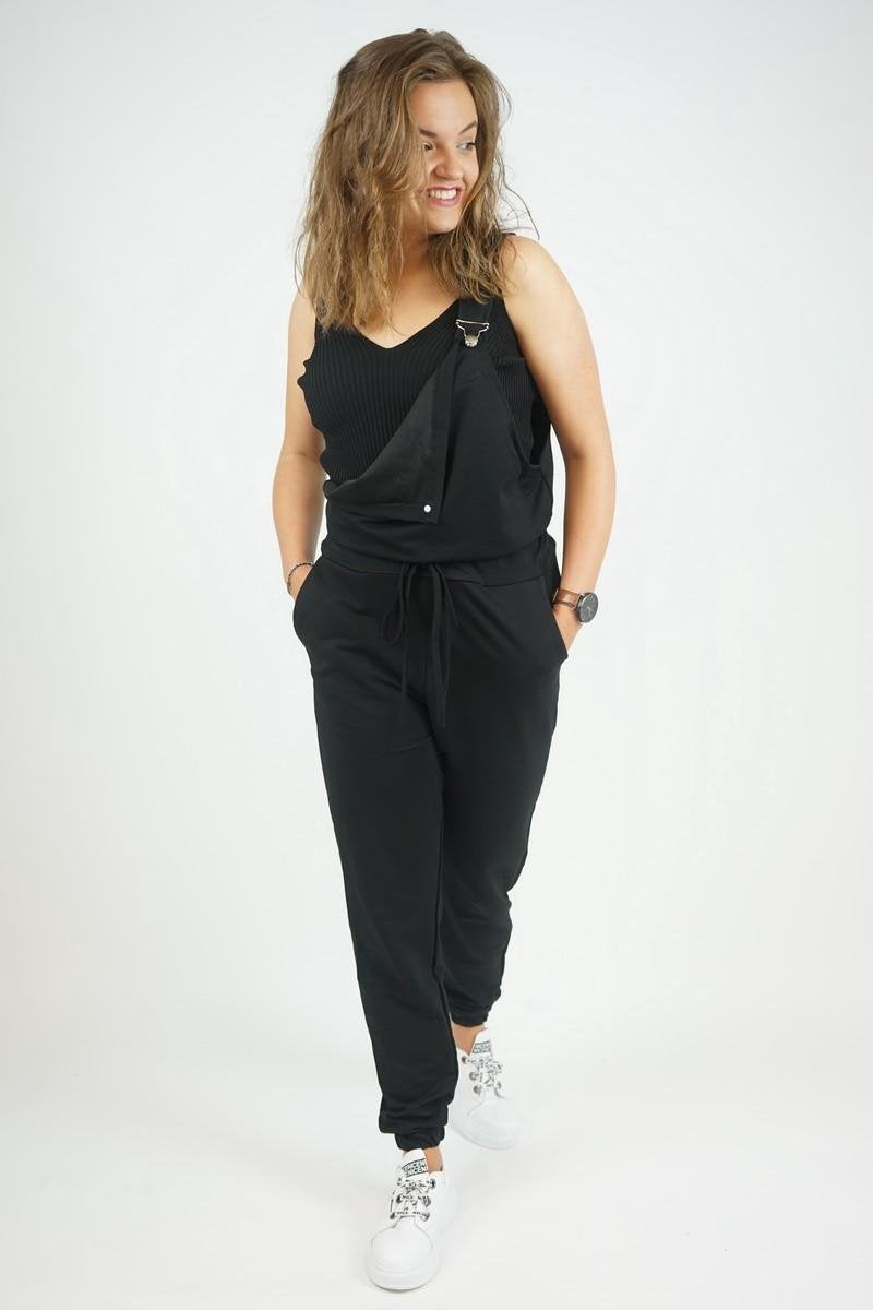 La Pèra Zwarte Tuinbroek Vrouwen zomer Jumpsuit Zwart Dames - Maat S