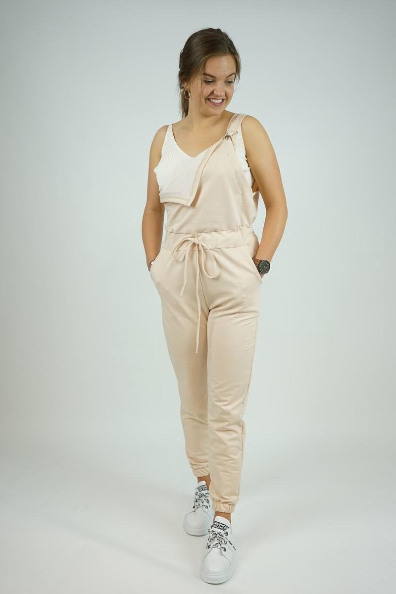 La Pèra Creme Tuinbroek Vrouwen zomer Jumpsuit creme Dames - Maat S