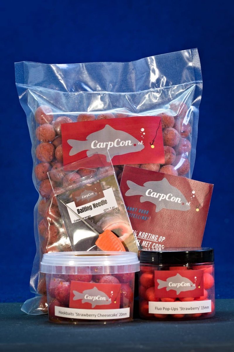 Voerpakket 'Strawberry Red' Klein - Karper voer/boilies - Voordeelpakket voor vissers