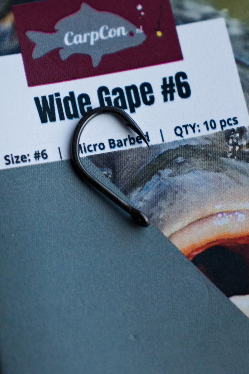 Wide Gape Karperhaken - Haakmaat #6 - 10 stuks - Teflon Coated Karper Haak - Vishaakjes