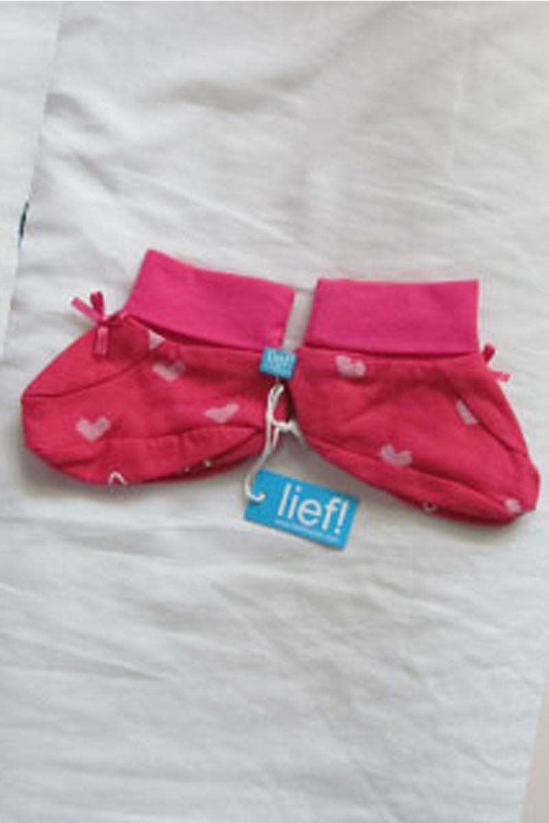 Lief! slofjes fuchsia roze hartjes