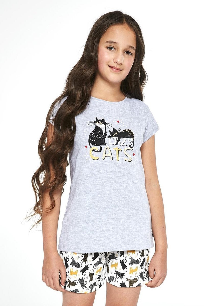 Cornette Katoenen Pyama Meisjes | Korte Mouw Korte Broek | Pyjama Meisjes | Shortama Meisjes | Cats 787/87 788/87 110/116