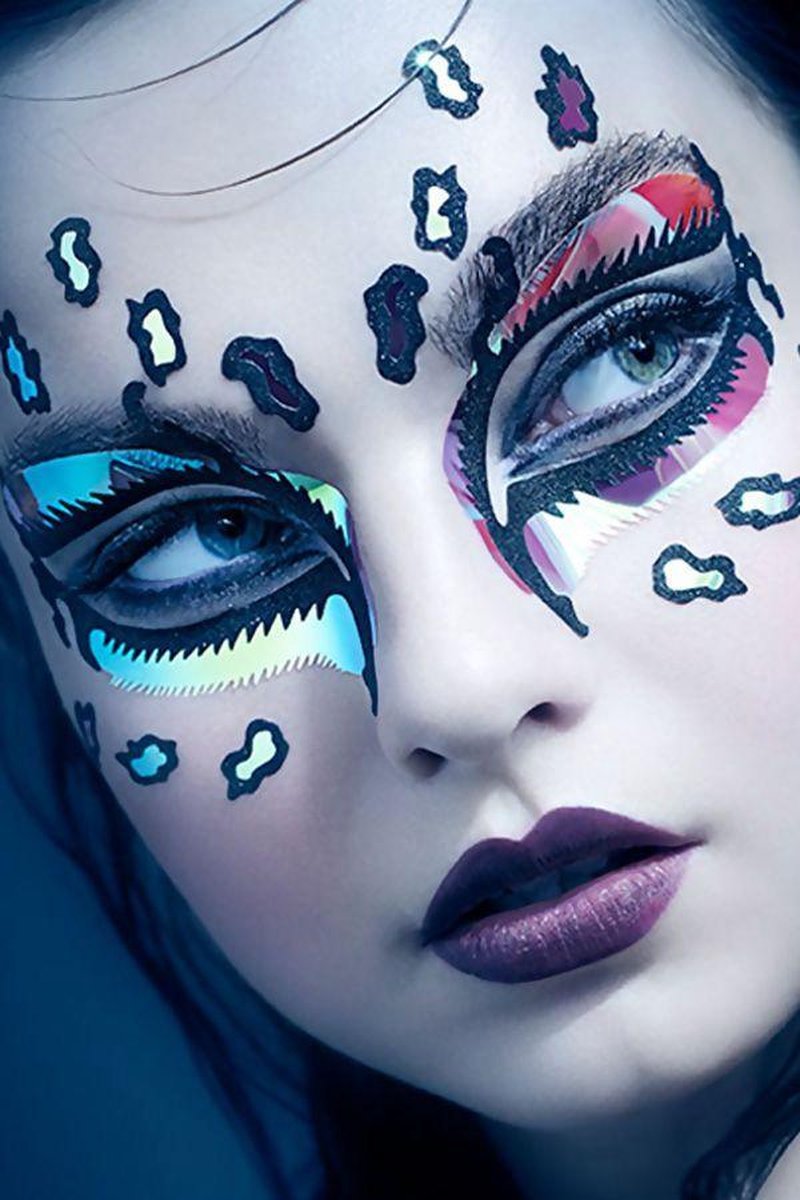 Face-lace Leopardazzel sticker voor het gezicht