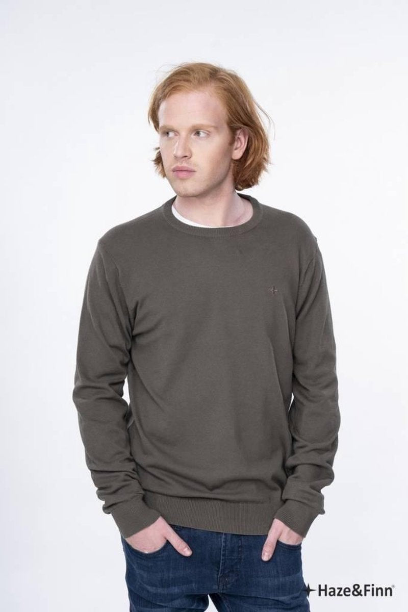 Haze&Finn Trui Knit Crewneck Army Groen (ME-0202)