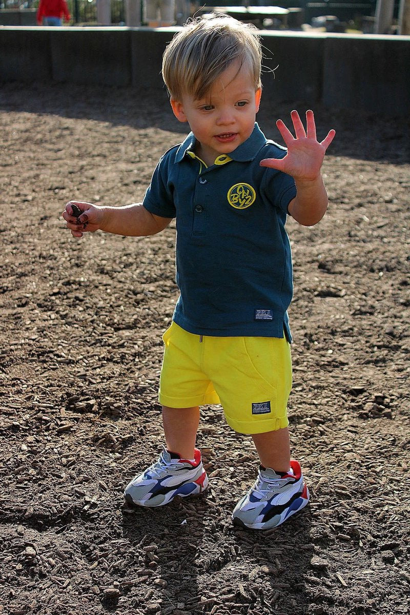 quapi baby jongens korte joggingbroek Gique Blazing Yellow