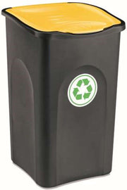 YILTEX – Ecogreen – Vuilnisbak / Vuilnisbak Afvalscheiding / Afvalscheiding / Prullenbak Afvalscheiding / Prullenmand – Geel Met Zwart– 50l