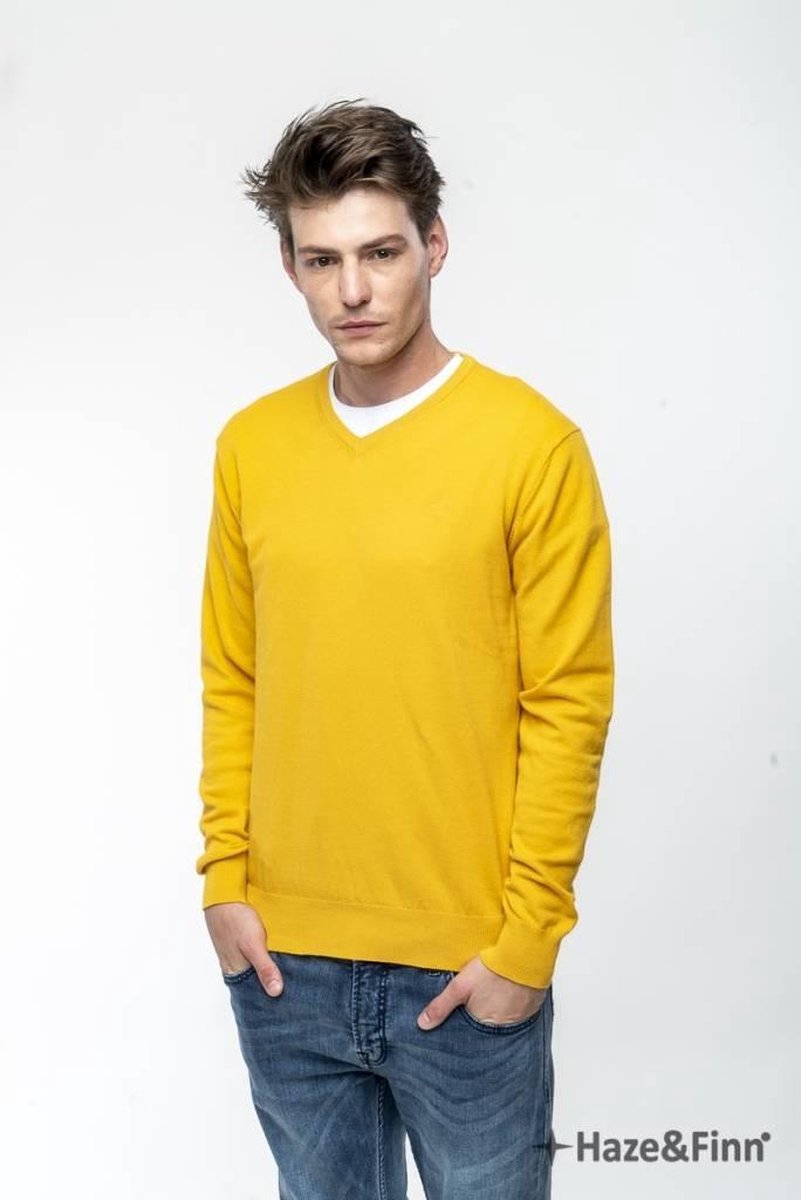 Haze&Finn Pullover V-Hals Geel (MC11-0200 - Yellow)