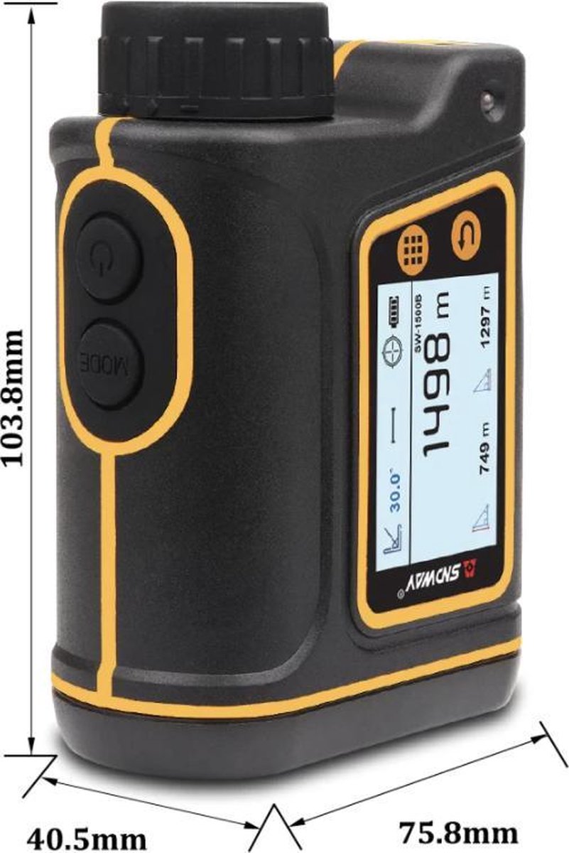 SADWAY SW-600A - Golf Rangefinder - Point to point meter - USB Oplaadbaar - 600 m - Snelheid - Golf verrekijker.