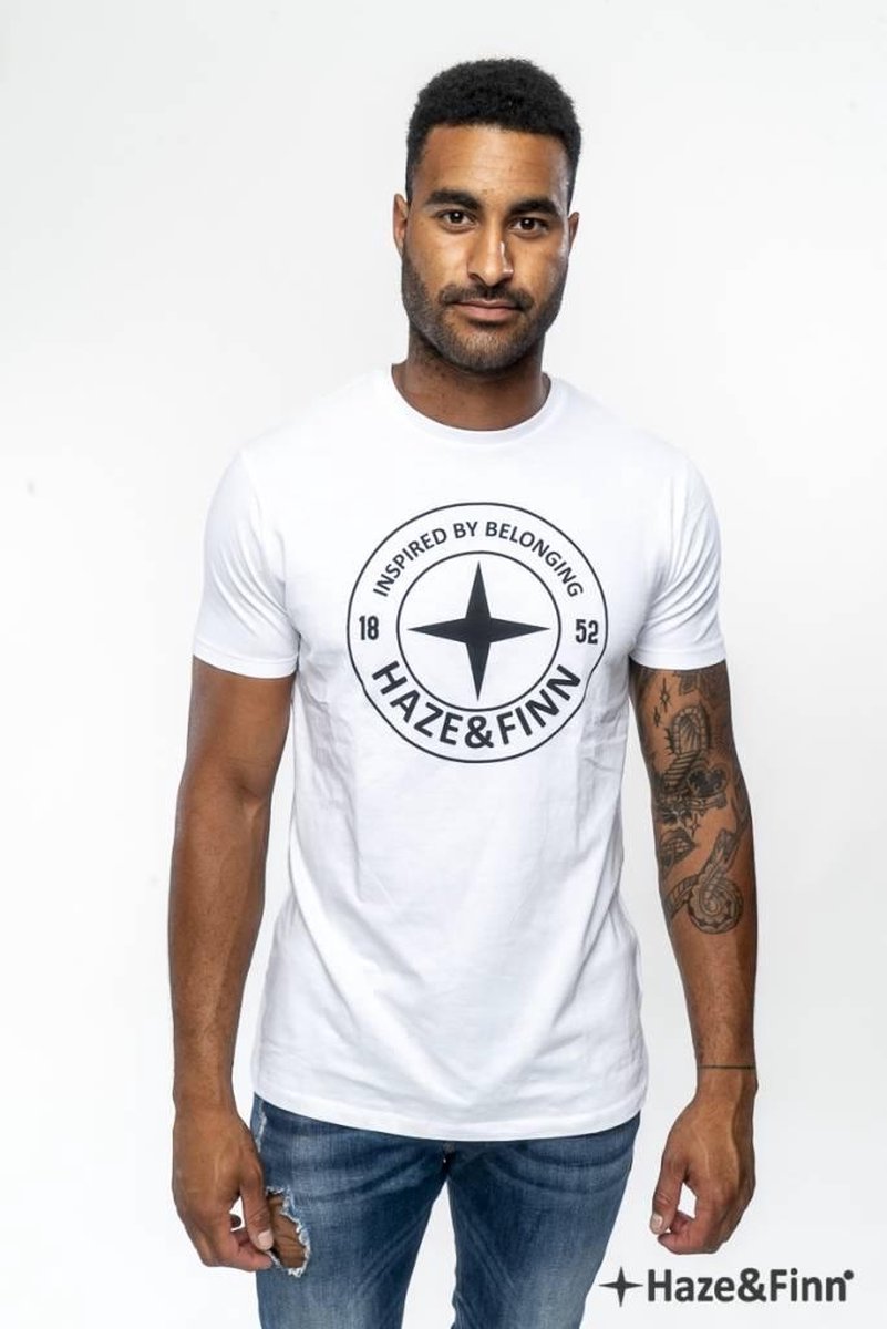 Haze&Finn T-shirt Logo Wit (ME-0018 - white)
