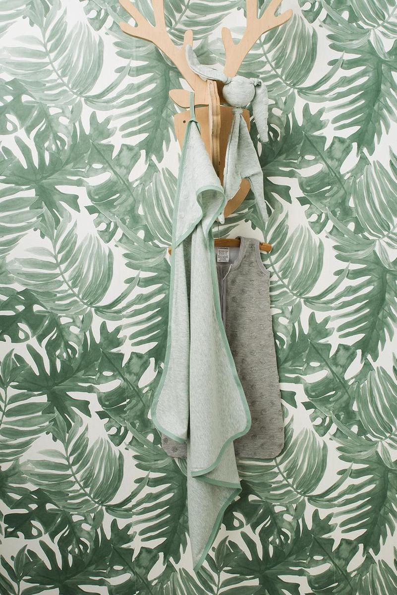Cottonbaby Badcape Dot 3d melee  - oudgroen - 75x75 cm