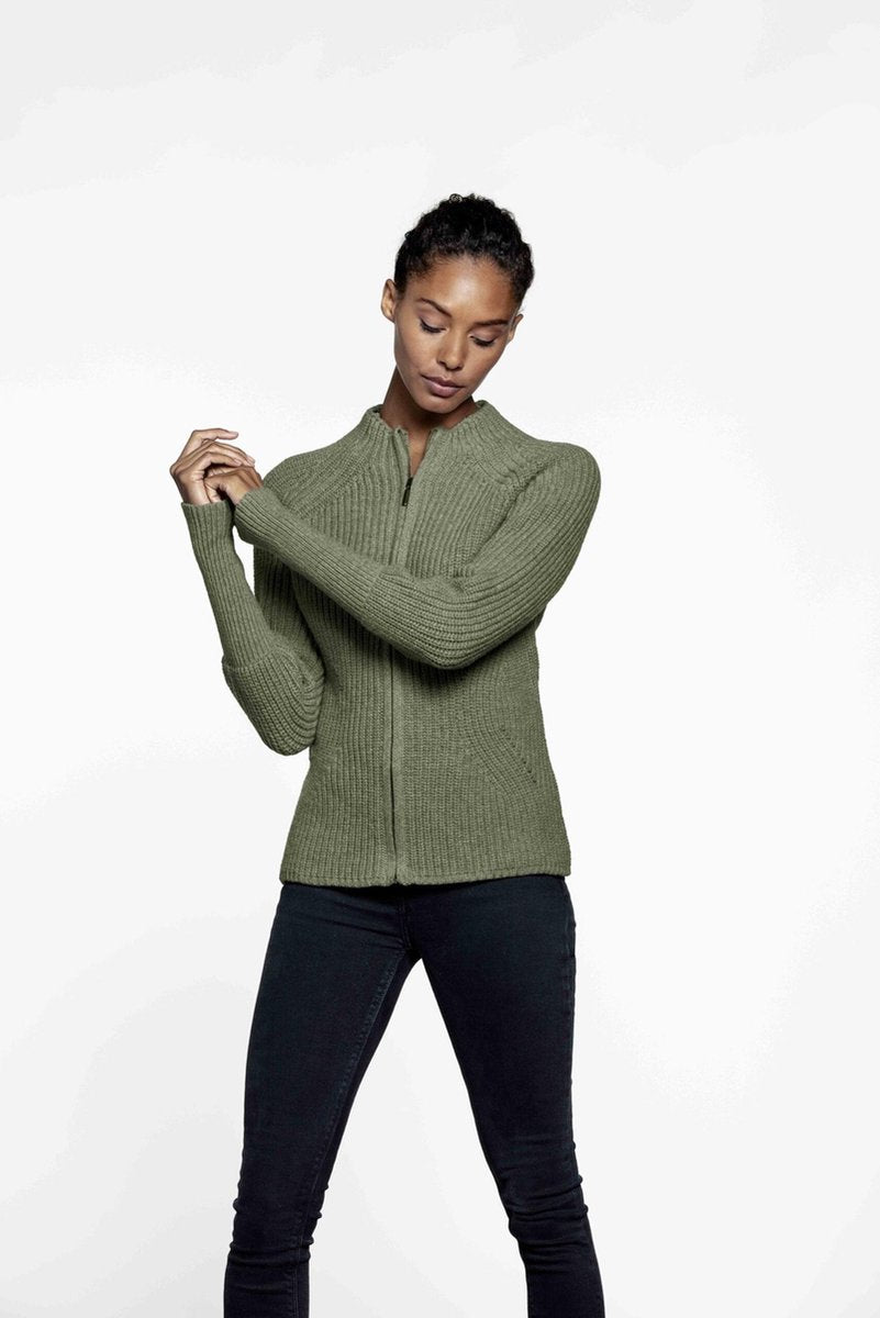 Loop.a life - Dames vest - Duurzaam Vest - Easy Going Cardigan - Khaki - Maat XL