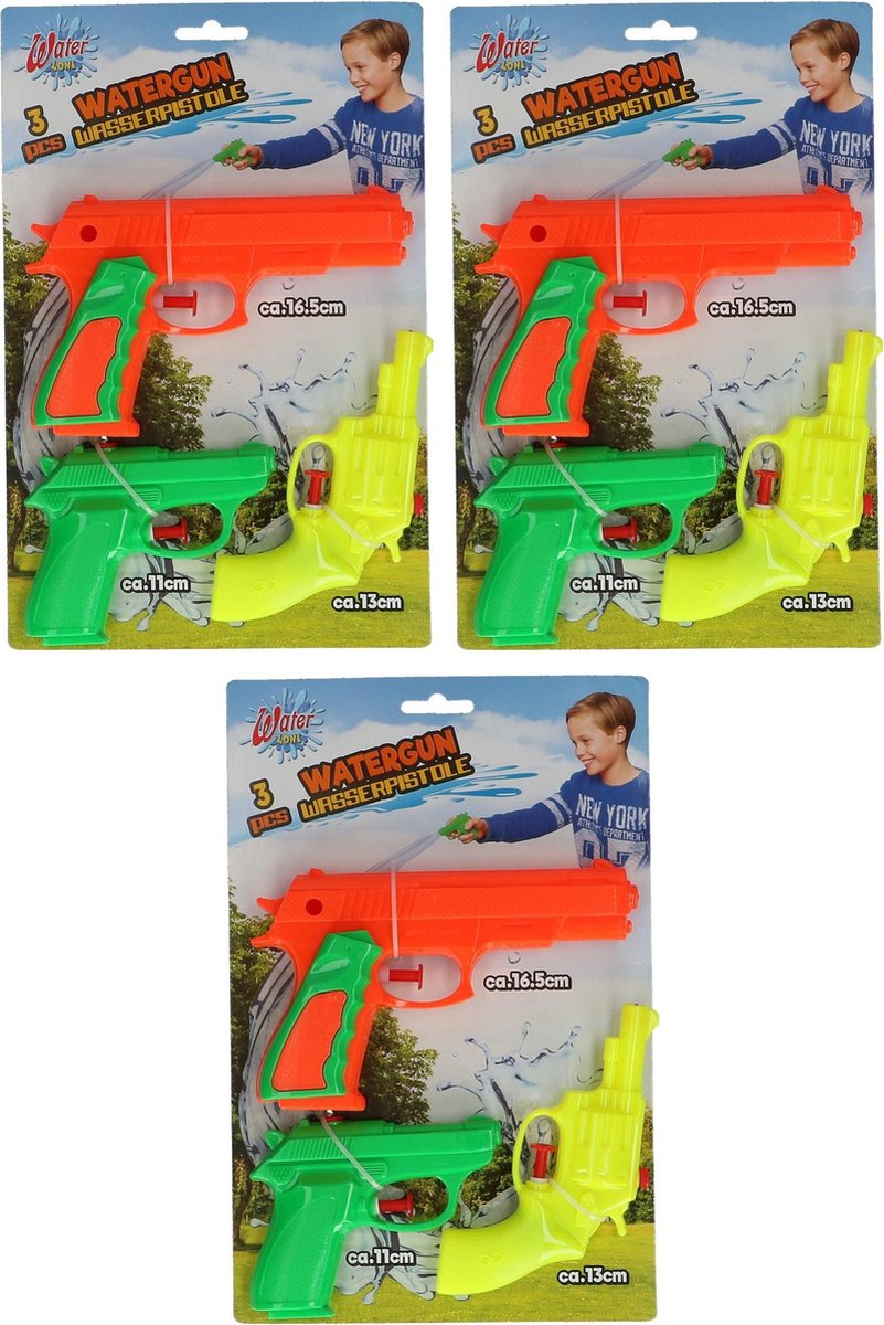 3x Waterpistool/waterpistolen setje 3 stuks
