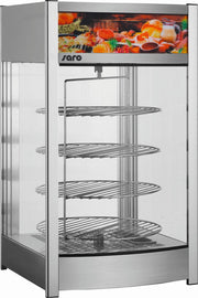 Saro warmhoud vitrine - RVS - 4x draaiplateau - verlicht display - waterbak - 2 jaar garantie - Model NIKLAS
