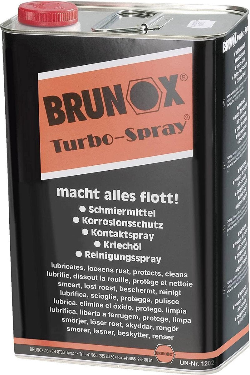 Brunox Turbo Spray 5 Liter Aluminium Zwart/rood