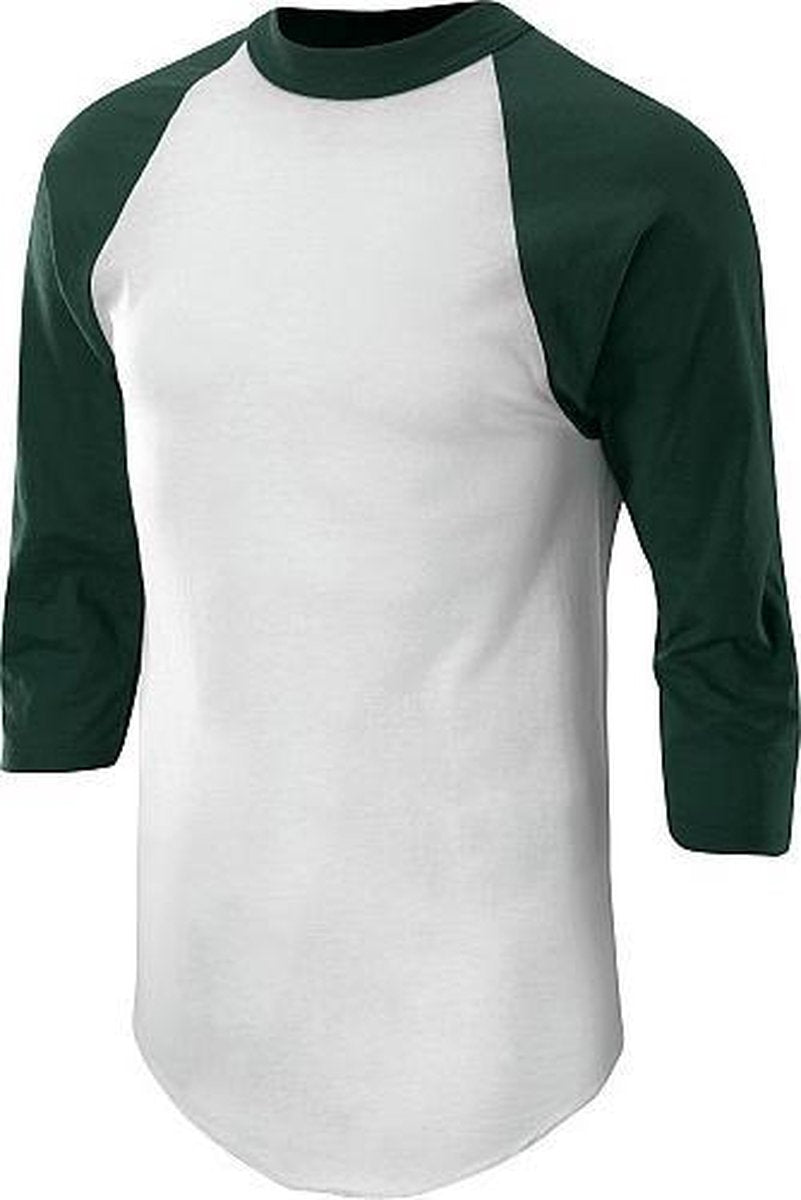 Soffe Klassiek Honkbal Ondershirt 3/4  Mouw - Volwassenen - Donkergroen - Medium