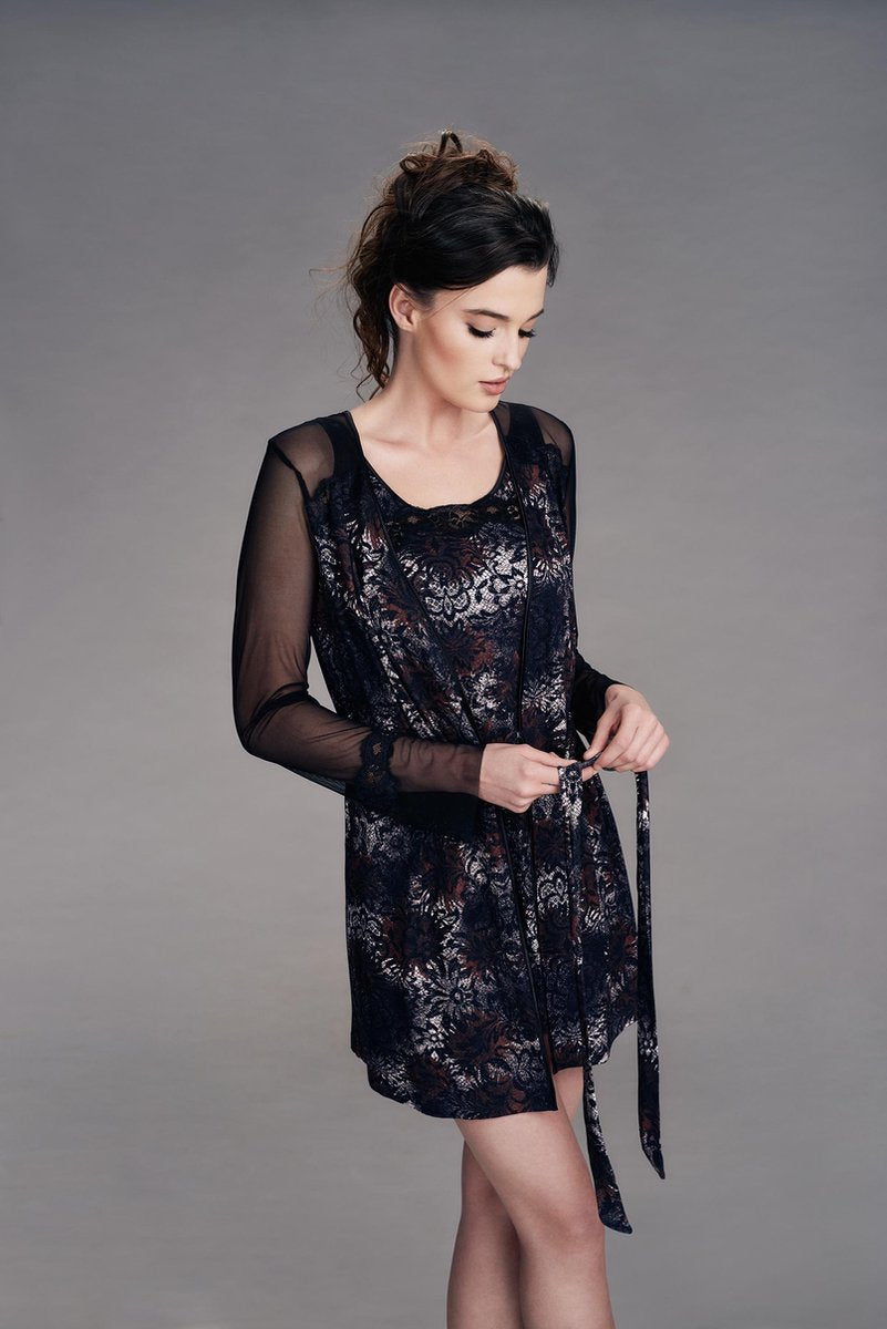 CYBELE NICHT DONNABELLA Black print Kimono 36