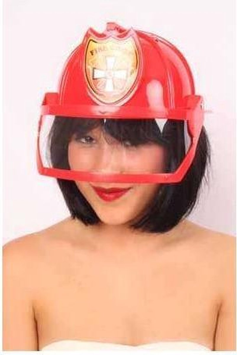 Brandweer helm rood met vizier