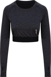 LXURY Dames Sport Crop Top Maat XS - Sporttop - Zwart