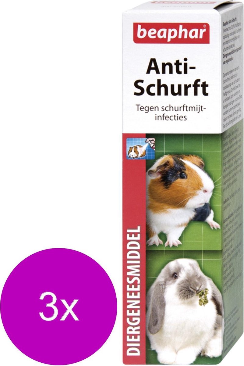 Beaphar Anti-Schurft Voor Cavia's - Parasieten - 3 x 75 ml