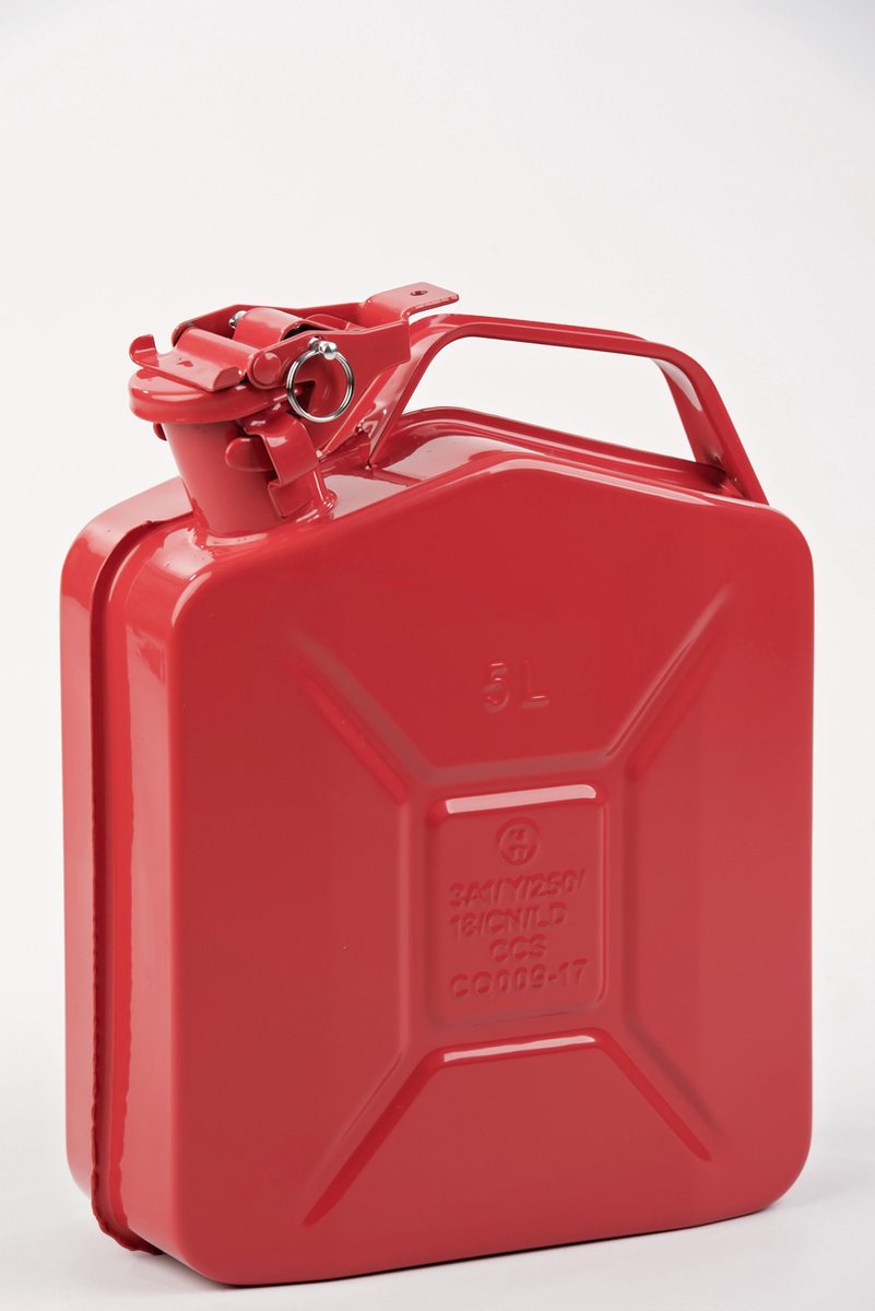Minalco benzine jerrycan - metaal 5 Ltr - UN goedgekeurd - rood