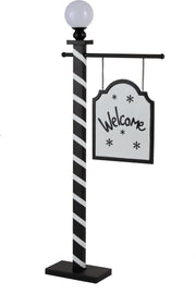 J-Line Bord Led Welcome/Bienvenue Metaal Zwart/Wit