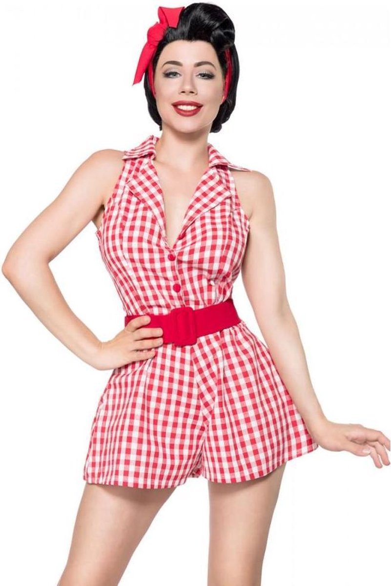 Belsira Playsuit -3XL- Retro Rood/Wit