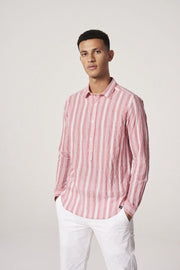 Dstrezzed Overhemd Crinkle Stripe Rood (303240 - 428)