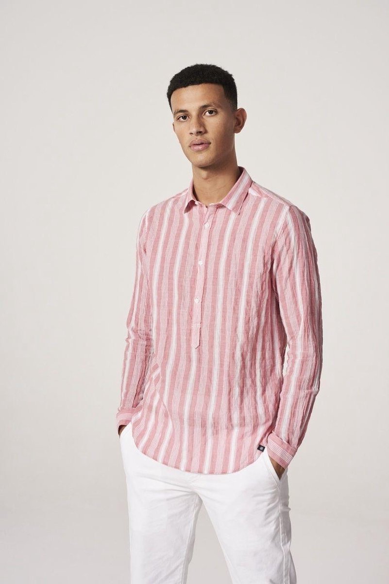 Dstrezzed Overhemd Crinkle Stripe Rood (303240 - 428)