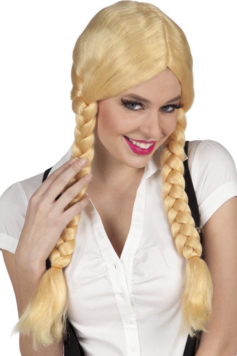 12 stuks: Pruik Natascha - blond