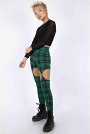 Jawbreaker Legging -XXL- Round In Circles Plaid Harness Groen
